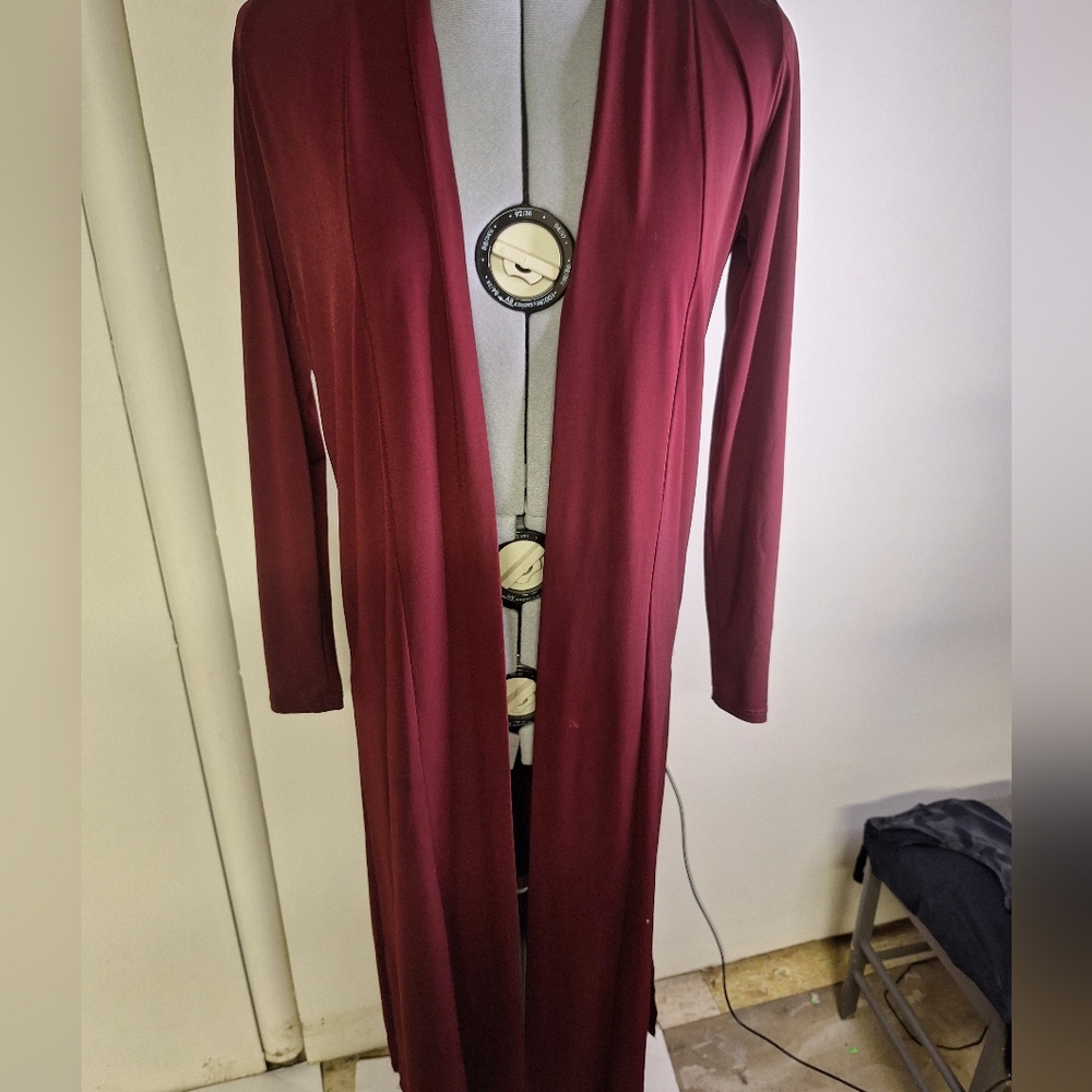 Windsor Deep Burgandy Open Cardigan Size Small